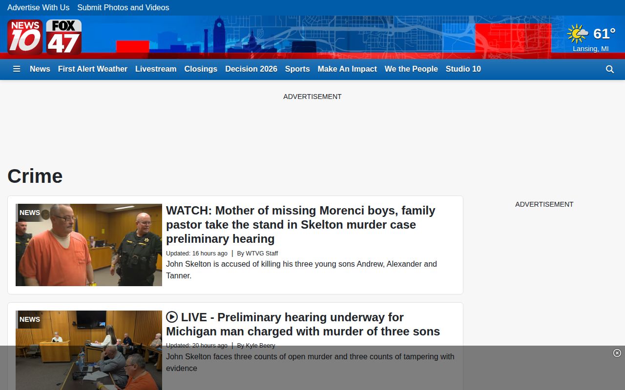 WILX Crime section for Ingham County local crime coverage