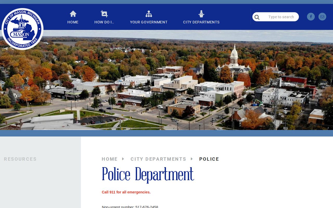 Mason Police Department official source for Mason arrest records